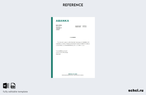 скачать цифровую версию шаблона справки о закрытии Абанка в Словении